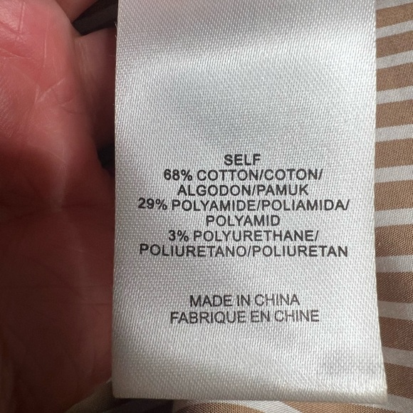 Tibi Midi Skirt Tan with White Stripe Size 2 - Picture 6 of 7